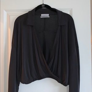 black flowy long sleeve top